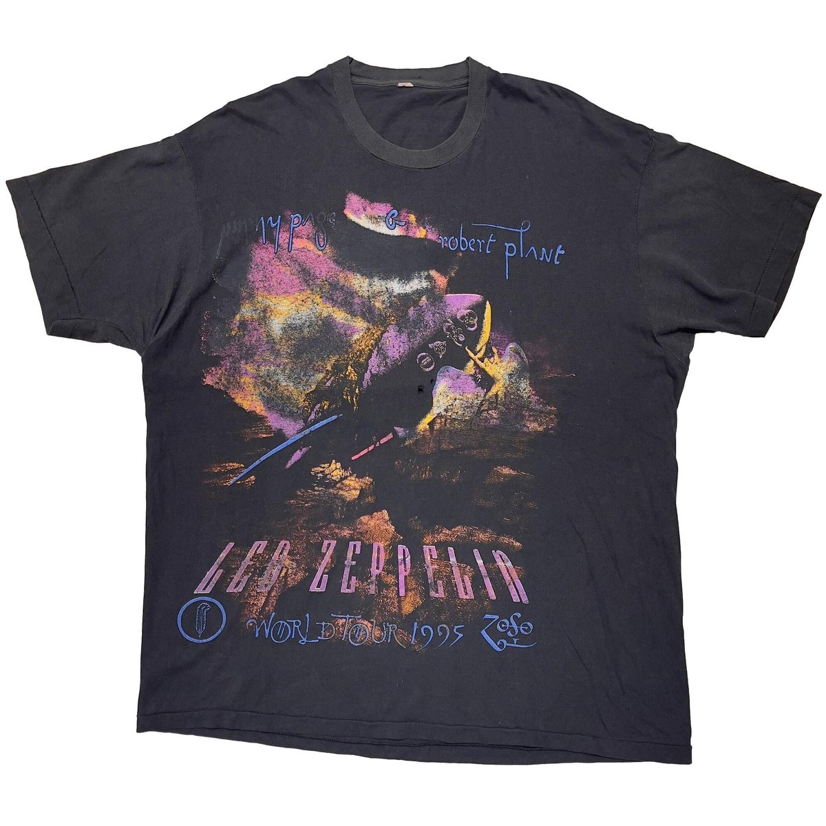 JIMMY PAGE ROBERT PLANT WORLD TOUR Tシャツ VINTAGE 1995 JIMMY PAGE ROBERT PLANT LED ZEPPELIN ZOSO TOUR