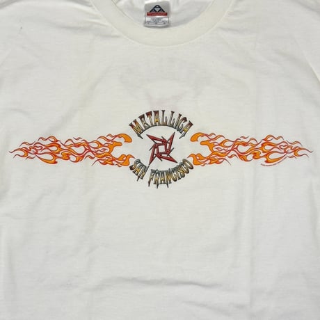 METALLICA 2004 SAN FRANCISCO FLAME LS WHITE ALSTYLE LARGE 3357