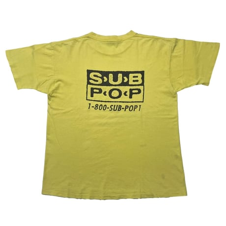 SUB POP ADDRESS TEE YELLOW ONEITA LARGE 2726