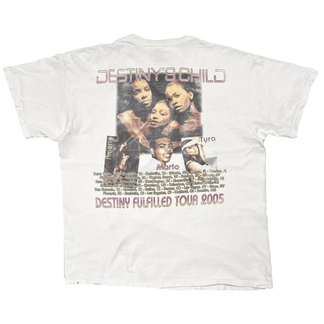 DESTINY'S CHILD DESTINY FULFILLED 2005 WHITE FRUIT OF THE LOOM XL 7092