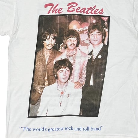 THE BEATLES THE WORLDS GREATEST ROCK AND ROLL BAND BOOTLEG WHITE Q-TEES LARGE 4260
