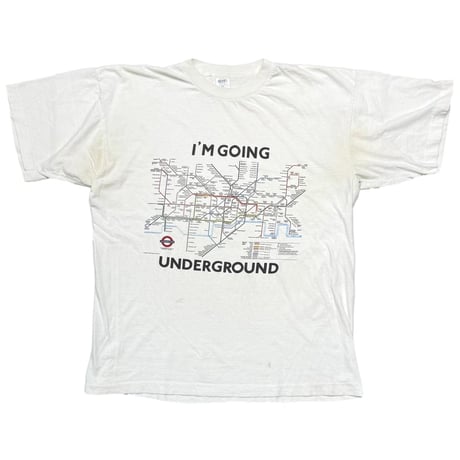 [MORE SALE] OLD & VINTAGE I'M GOING UNDERGROUND LONDON WHITE XL 9722