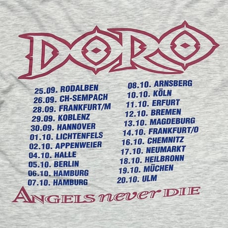 DORO PESCH ANGELS NEVER DIE ASH GREY EURO FITS LARGE 6761