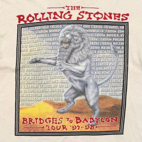 THE ROLLING STONES BRIDGES TO BABYLON TIOUR 97-98 WHITE DELTA XL 0762