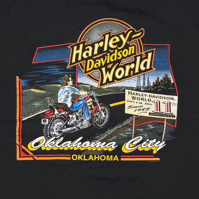 HARLEY DAVIDSON 1993 BLUE V FLAME BIG EMBLEM OK