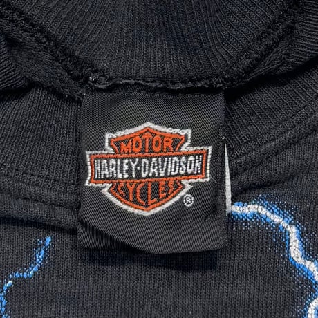 HARLEY DAVIDSON BLUE THUNDER & LIGHTNING OVP WALKER'S RED OAK CREWNECK SWEAT XL 7675