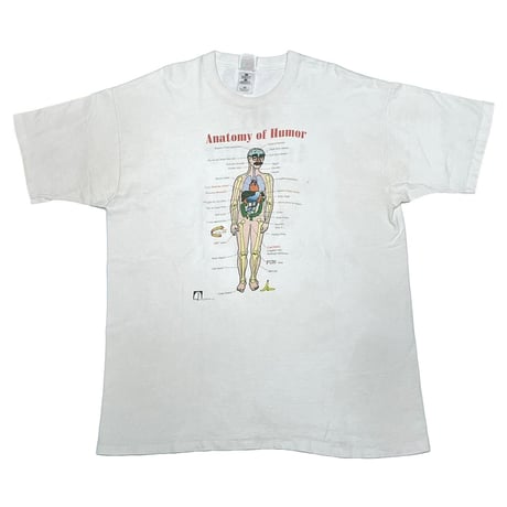 ANATOMY OF HUMOR MY ANATOMY IS A JOKE TEE WHITE FRUIT OF THE LOOM XL 1724