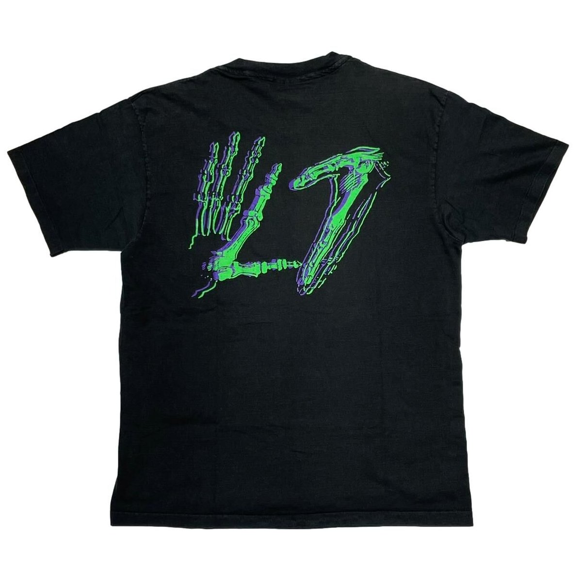 90s L7 tee XL giantタグ　両面スカルハンド L7 BONE HAND SIGN DOUBLE SIDE GIANT XL 9046 |