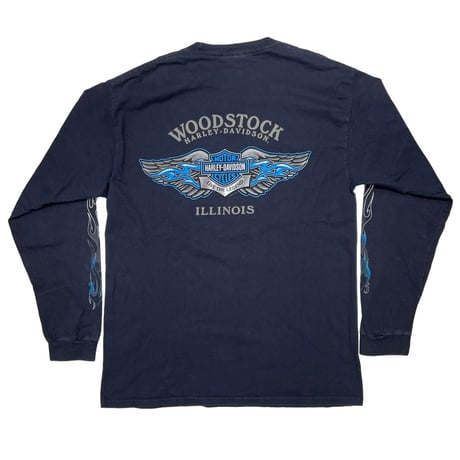 HARLEY DAVIDSON 2011 LIVE THE LEGEND ILLINOIS LS TEE NAVY LARGE 5774