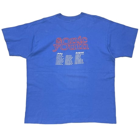 SONIC YOUTH WASHING MACHINE BACK RED TEXT BLUE FRUIT OF THE LOOM XL 8624