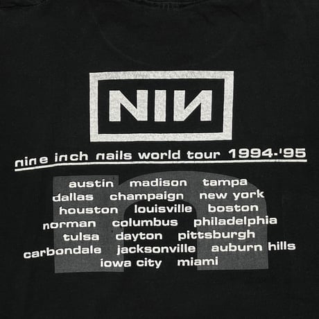 NINE INCH NAILS DOWNWARD SPIRAL WORLD TOUR 1994-1995 FRUIT OF THE LOOM XL 5730