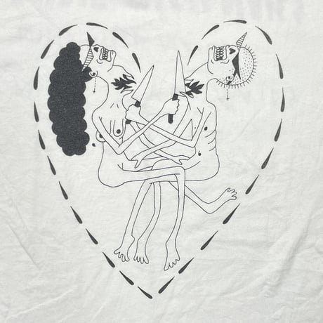 NINE INCH NAILS HEART CUT OFF EACH HEADS WHITE FITS LARGE 0628