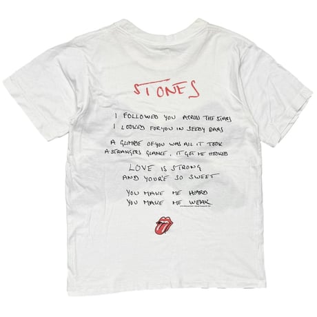 THE ROLLING STONES 1994 LOVE IS STRONG WHITE OS FITS MEDIUM 2758