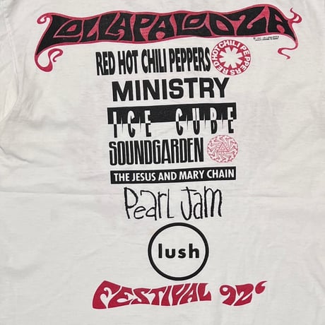 LOLLAPALOOZA 92' FESTIVAL WHITE GIANT BY TEEJAYS LARGE 1166