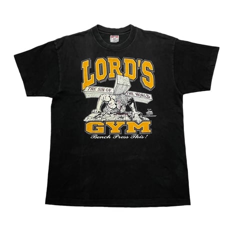 LORD'S GYM 1990 BENCH PRESS GYM! THE SIN OF THE WORLD  SOF TEE XL 5857