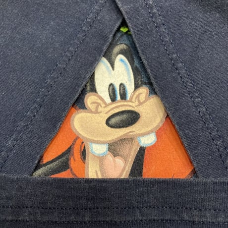 DISNEY GOOFY CAN PULL OFF TEE NAVY FIT LIKE LARGE 07327