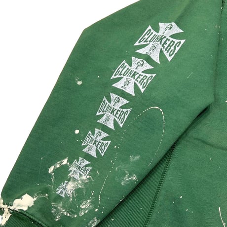 greatLAnd ORIGINAL CLUNKERS CREW NECK SWEAT SHIRT GREEN PAINTED