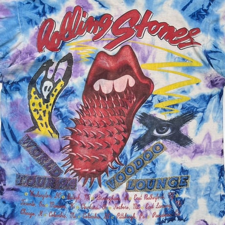 THE ROLLING STONES VOODOO LOUNGE 1994 LIP&TONGUE TIEDYE XL 3759