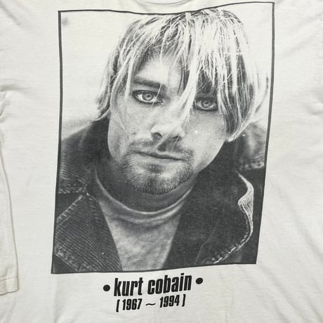 NIRVANA KURT COBAIN MEMORIAL LS WHITE SCREEN STARS XL 3131
