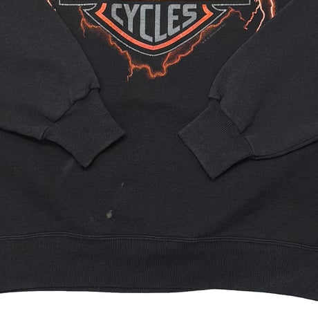 HARLEY DAVIDSON THUNDER & LIGHTNING ORANGE C&S OF NASHVILLE RAGLAN CREWNECK SWEAT HANES XL 9999