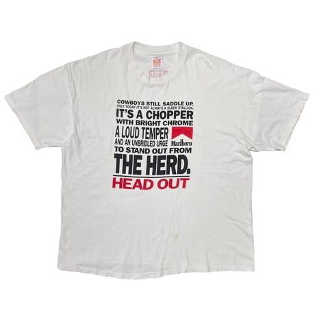 Marlboro PREMIUMS COWBOYS STILL... HEAD OUT POCKET TEE WHITE HANES XL 9978