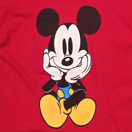 DISNEY VINTAGE MICKEY MOUSE LINK PRINT RED XL 9111