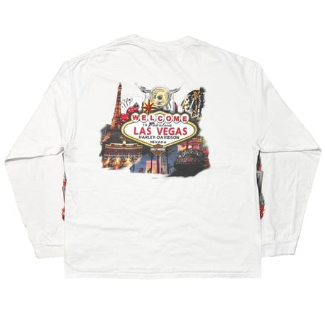 HARLEY DAVIDSON WELCOME LAS VEGAS TRUMP DICE FLAME LS WHITE XL 3020