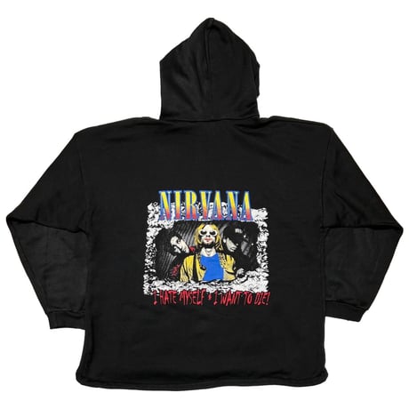 NIRVANA	FRONT SMILE BACK MEMBER EUROPEAN HOODIE FITS XL 1870