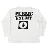 PUBLIC ENEMY TARGET LOGO BOOTLEG LS WHITE XXL FITS XL 0204