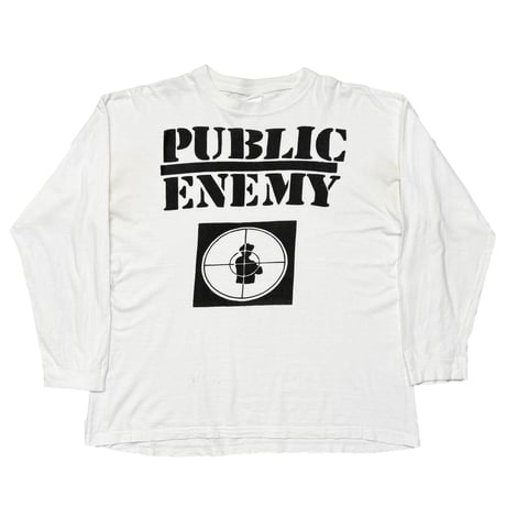 PUBLIC ENEMY TARGET LOGO BOOTLEG LS WHITE XXL FITS XL 0204
