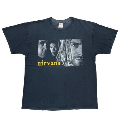 NIRVANA MEMBER PORTRAIT BOOTLEG BACK YELLOW TEXT FRUIT OF THE LOOM XL 6837