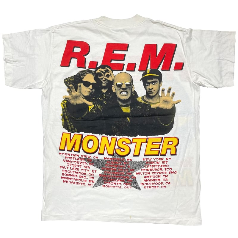 R.E.M. 1995 MONSTER TOUR 1995 TEE WHITE OSFA 45