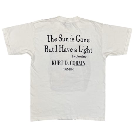 NIRVANA 1995 KURT COBAIN MEMORIAL THE SUN IS GONE WHITE GINAT LARGE 7759