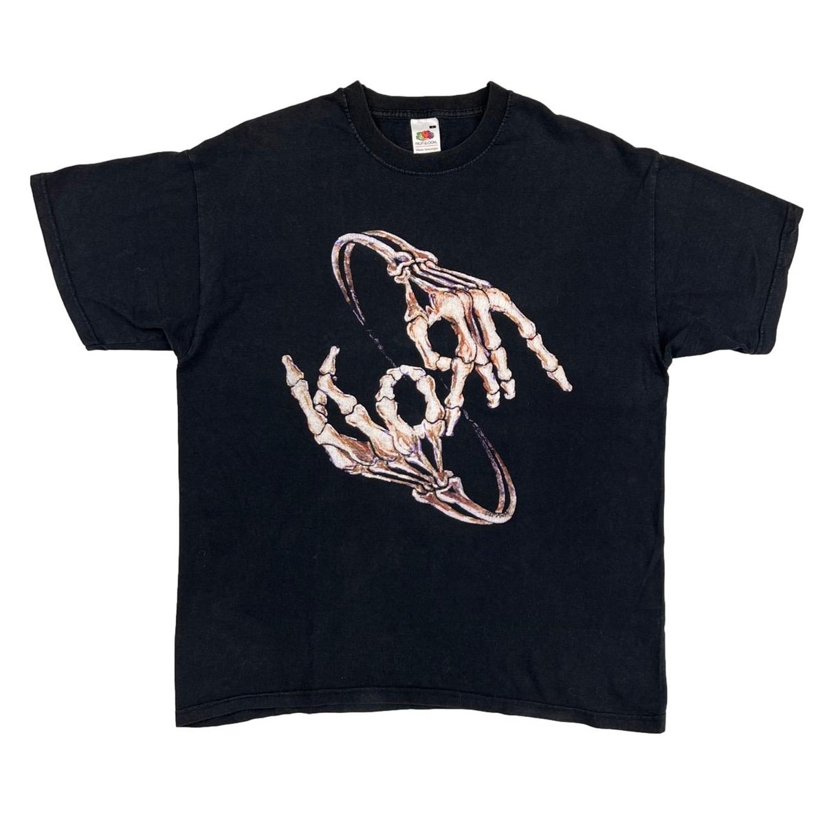 00s KORN TOUR BONE HAND SIGN Tシャツ XL KORN TOUR 2005 BONE HAND SIGN FRUIT OF THE LOOM