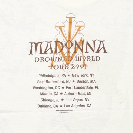 MADONNA DROWNED WORLD TOUR 2001 WHITE ALLSPORT XL 9724