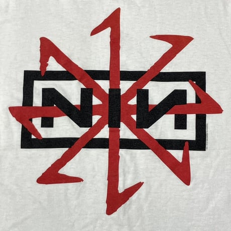 NINE INCH NAILS 1995 DEVIL BOX LOGO WHITE ONEITA LARGE 5866