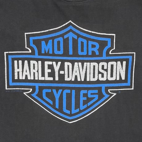 HARLEY DAVIDSON 	WEIRS BEACH LACONIA 94 BLUE EMBLEM ARM FLAME LS LARGE 2906