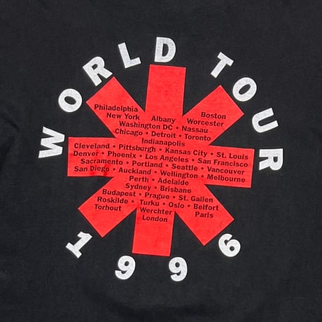 RED HOT CHILI PEPPERS WORLD TOUR 1996 FRONT LOGO BOOTLEG EURO XL 1917