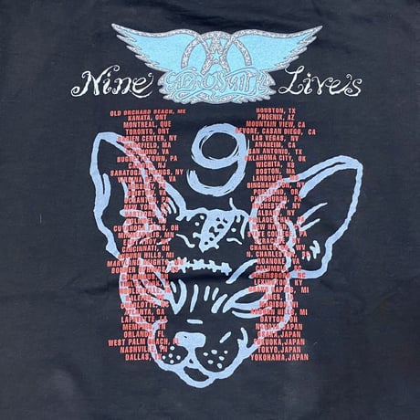 AERO SMITH NINE LIVES WORLD TOUR TEE 1997 Murina LARGE 6299