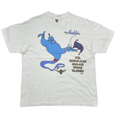 DISNEY VINTAGE ALADDIN GENIE TEE WHITE LARGE 8234