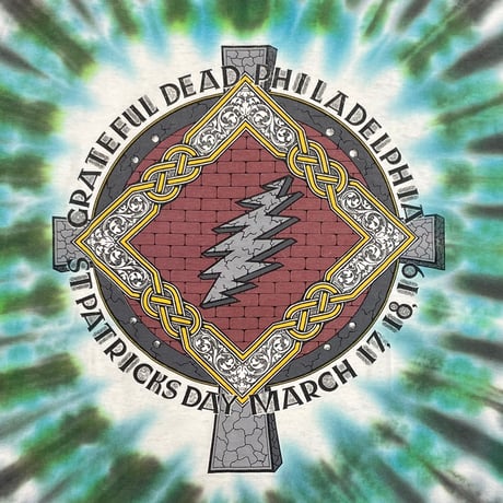 GRATEFUL DEAD 1995 SKULL & CROSS TIE DYE GREEN XL 3575