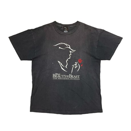 DISNEY VINTAGE BEAUTY AND THE BEAST EMBROIDERY MUSICAL TEE LARGE 6457