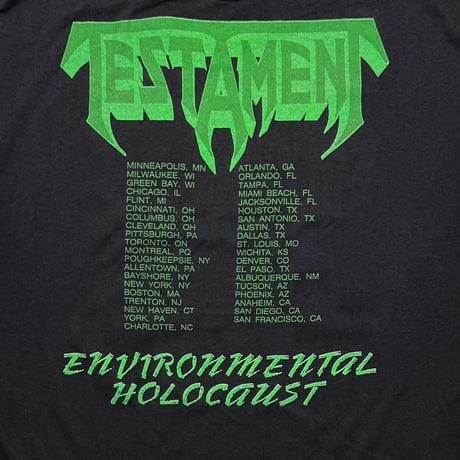TESTAMENT 1989 GREENHOUSE EFECT ENVIRONMENTAL HOLOCAUST FITS LARGE 0153