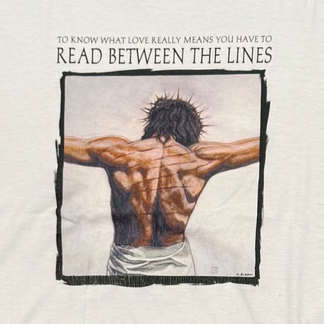 OLD & VINTAGE JESUS READ BETWEEN THE LINES WHITE JERZEES XL 0547