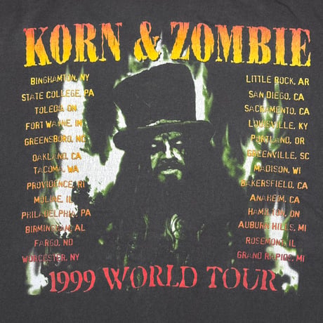 KORN FOLLOW THE LEADER '99 TOUR KORN & ROB ZOMBIE Stedman by Hanes XL 6658
