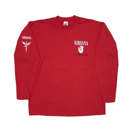 NIRVANA IN UTERO HEART SHAPED BOX LS RED FRUIT OF THE LOOM LARGE 1185