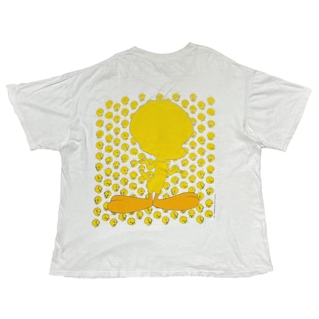 LOONEY TUNES TWEETY 1995 VARIOUS FACE DOUBLE SIDE WHITE FITS XXL 9216
