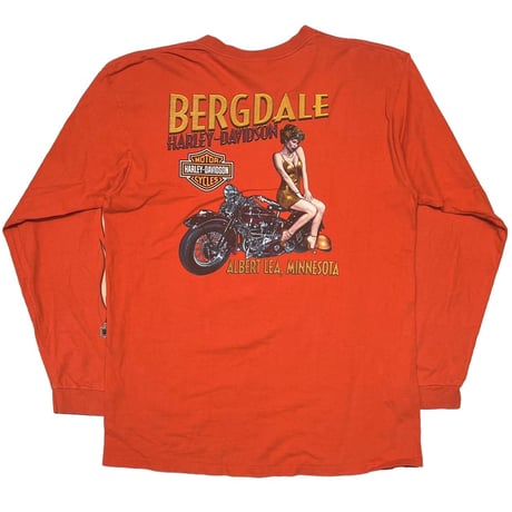 HARLEY DAVIDSON PINNUP GIRL MINNESOTA ORANGE LS FLAME XL 8614