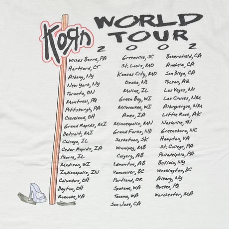 KORN POP SUX TOUR 2002 WHITE M&O XL 5775
