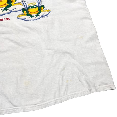 OLD & VINTAGE Budweiser Parody 3 ANGEL FROGS WHITE FRUIT OF THE LOOM XL 4137